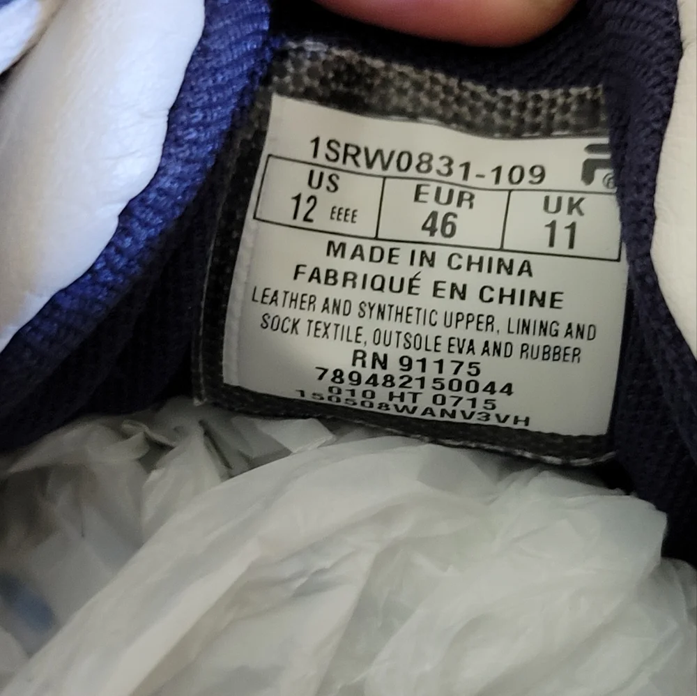 Fila Men's White Athletic Shoes Size 12